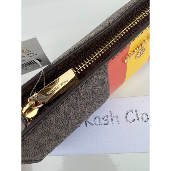 Michael Kors pencil case small MK signature stripe poppy multi - Picture 8 of 8